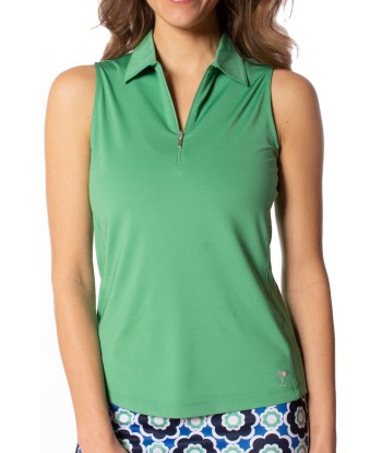 Golftini Women's Kelly Green Sleeveless Zip Polo (Size Medium) SALE une grave pollution 