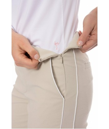 Golftini Women's Khaki with White Stripe Pull-On Stretch Ankle Pant (Size XS) SALE Profitez des Offres !