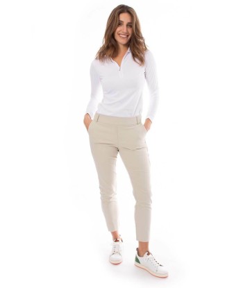 Golftini Women's Khaki with White Stripe Pull-On Stretch Ankle Pant (Size XS) SALE Profitez des Offres !