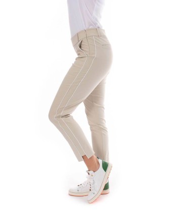 Golftini Women's Khaki with White Stripe Pull-On Stretch Ankle Pant (Size XS) SALE Profitez des Offres !