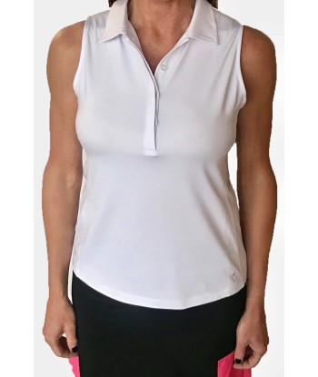 Golftini Women's White Sleeveless Fabulous Polo (Size X-Large) SALE pas cher