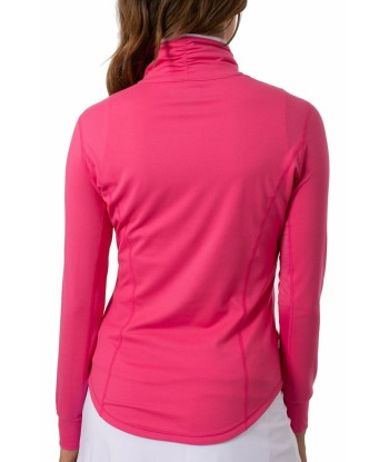 Golftini: Women's Contrast Quarter Zip Pullover -  Hot Pink Comment ça marche