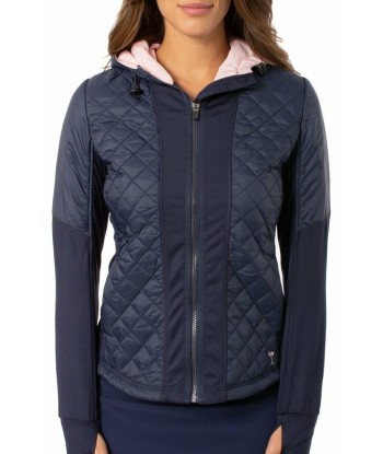 Golftini: Women's Hooded Windbreaker Jacket - Navy/Light Pink france