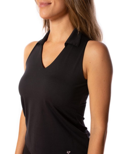 Golftini: Women's Lisa Sleeveless Sport Polo - Black Venez acheter