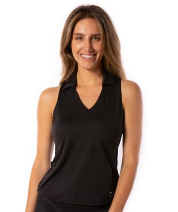 Golftini: Women's Lisa Sleeveless Sport Polo - Black Venez acheter