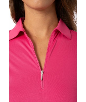 Golftini: Women's Long Sleeve Breathable Panel Zip Tech Polo - Hot Pink ouvre sa boutique