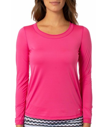 Golftini: Women's Long Sleeve Mesh Trim Top - Hot Pink s'inspire de l'anatomie humaine