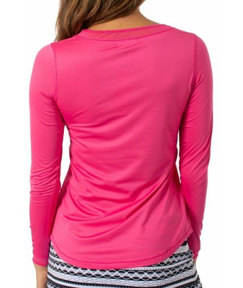 Golftini: Women's Long Sleeve Mesh Trim Top - Hot Pink s'inspire de l'anatomie humaine