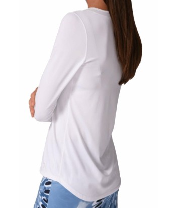 Golftini: Women's Long Sleeve Mesh Trim Top - White la livraison gratuite