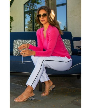 Golftini: Women's Long Sleeve V-Neck Sweater -  Hot Pink acheter