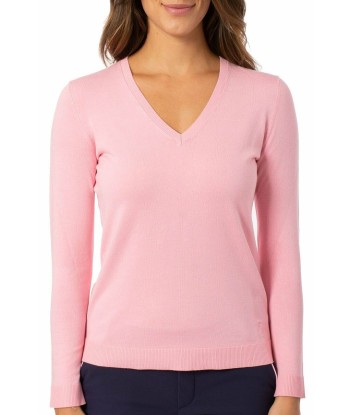 Golftini: Women's Long Sleeve V-Neck Sweater -  Light Pink vente chaude votre 