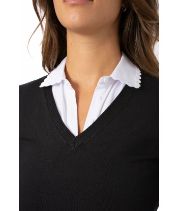 Golftini: Women's Long Sleeve V-Neck Sweater - Black prix