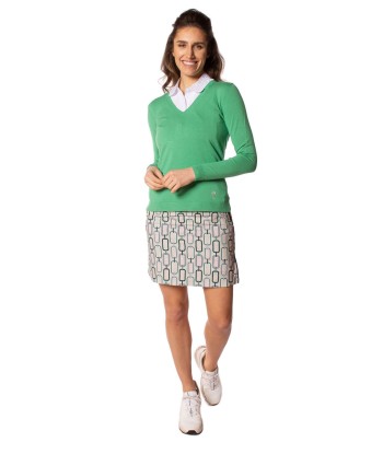 Golftini: Women's Long Sleeve V-Neck Sweater - Kelly Green JUSQU'A -70%! 