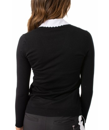 Golftini: Women's Long Sleeve V-Neck Sweater - Black prix