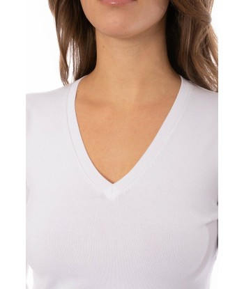 Golftini: Women's Long Sleeve V-Neck Sweater - White acheter en ligne