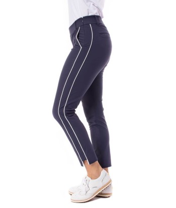 Golftini: Women's Navy with White Pull-On Stretch Ankle Pant 2023