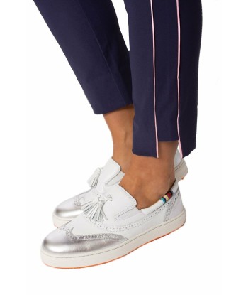 Golftini: Women's Navy with Light Pink Stripe Pull-On Stretch Ankle Pant Faites des économies