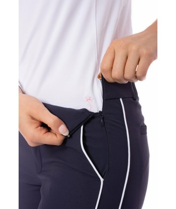 Golftini: Women's Navy with White Pull-On Stretch Ankle Pant 2023