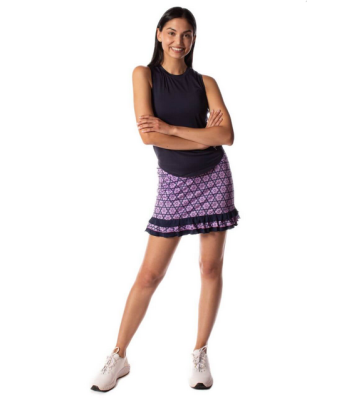 Golftini: Women's Pull-On Double Ruffle Stretch 16.5 Skort - Make It A Double Skort (Shorter) Amélioration de cerveau avec