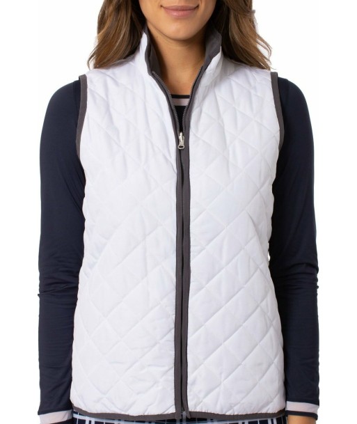 Golftini: Women's Reversible Wind Vest - White / Grey le concept de la Pate a emporter 