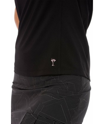 Golftini: Women's Short Sleeve Ruffle Tech Polo - Black l'achat 