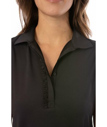 Golftini: Women's Short Sleeve Ruffle Tech Polo - Black l'achat 