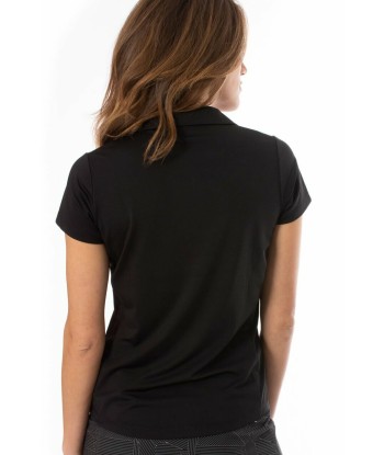 Golftini: Women's Short Sleeve Ruffle Tech Polo - Black l'achat 