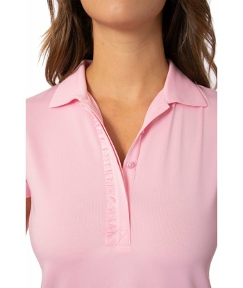 Golftini: Women's Short Sleeve Ruffle Tech Polo - Light Pink En savoir plus