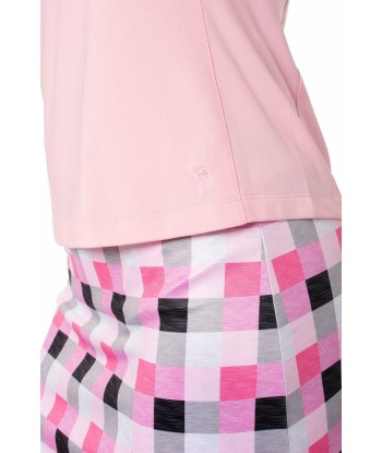 Golftini: Women's Short Sleeve Ruffle Tech Polo - Light Pink En savoir plus